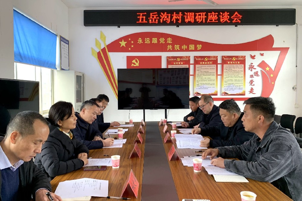 洛阳理工学院党委副书记、工会主席曾涛一行到五岳沟村调研美丽乡村建设工作